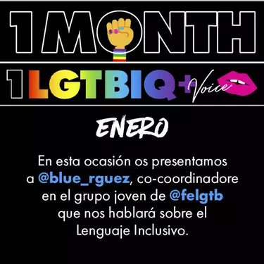 Imagen one month one lgtbi+ voice enero