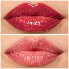 Labios de modelo usando Lip I.V. 09 Blush Rush.