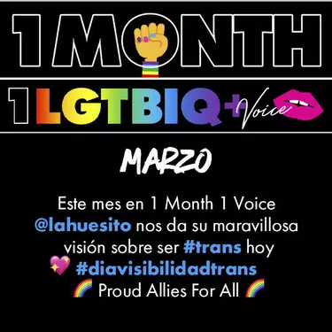 Imagen one month one lgtbi+ marzo
