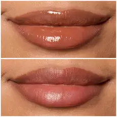 Labios de modelo usando Lip I.V. 03 Splash N Spice.