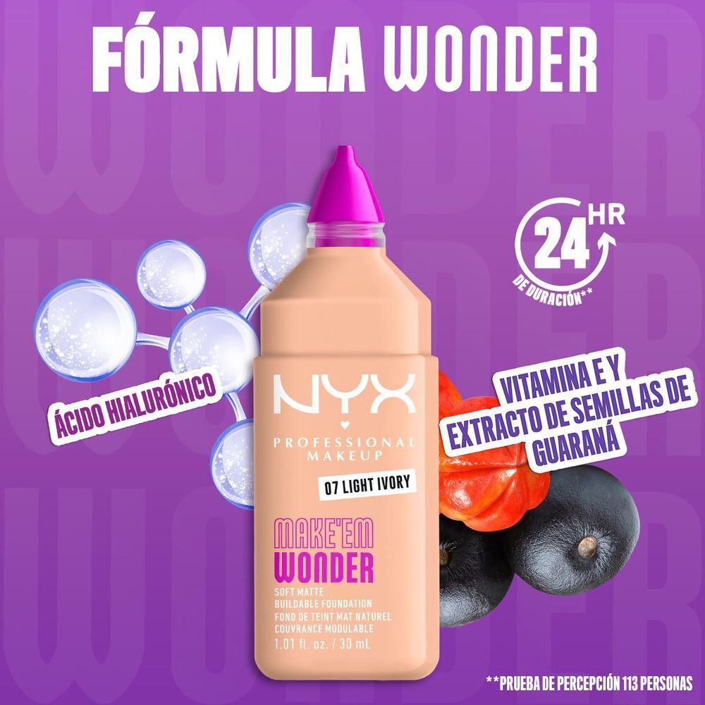 Make 'Em Wonder™ Base de Maquillaje Acabado Mate Natural