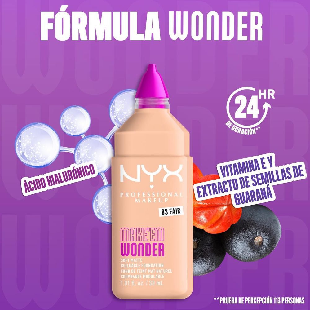 Make 'Em Wonder™ Base de Maquillaje Acabado Mate Natural