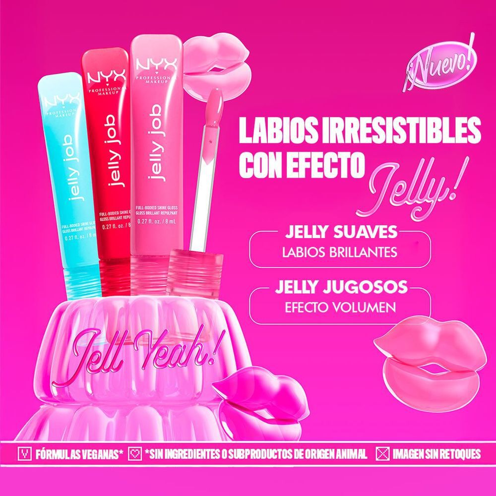 Jelly Job NYX PMU Gloss con brillo y volumen natural
