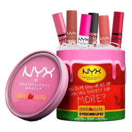 HOME ALONE 24 LIP COUNTDOWN MINI 12 PIEZAS (TRANSPARENTE, NUDES, ROSAS Y ROJOS)