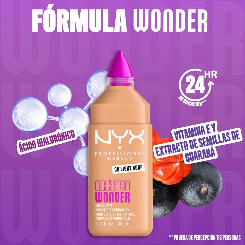 Make 'Em Wonder™ Base de Maquillaje Acabado Mate Natural