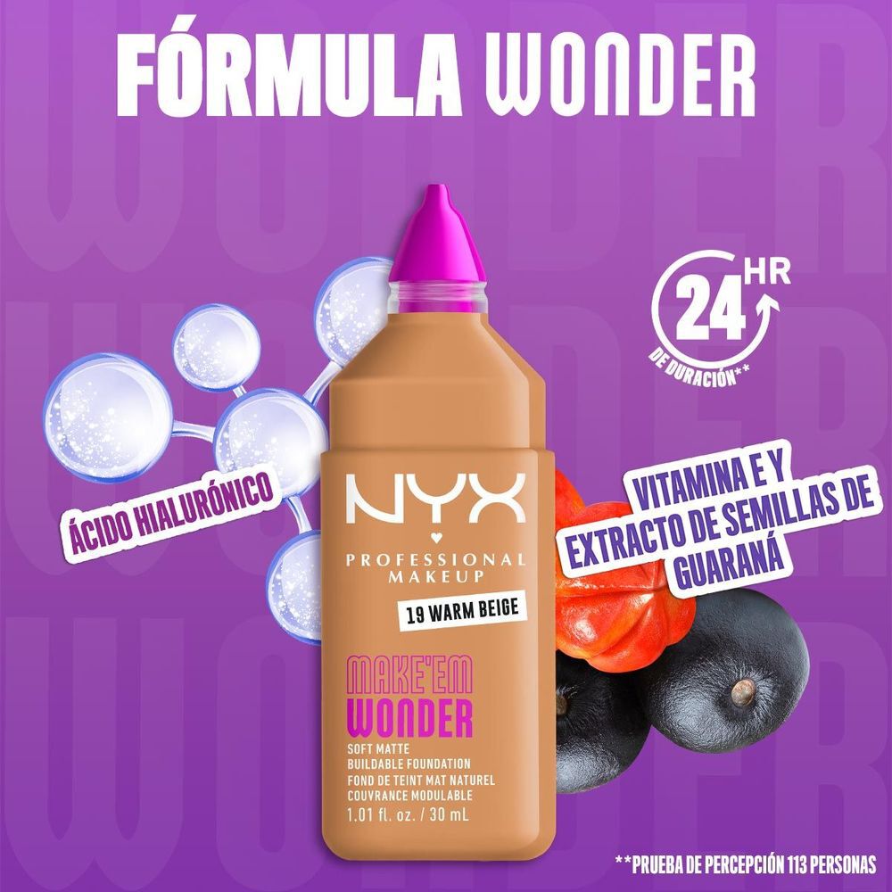 Make 'Em Wonder™ Base de Maquillaje Acabado Mate Natural