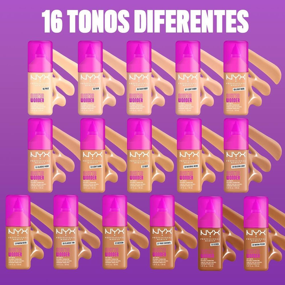 Make 'Em Wonder™ Base de Maquillaje Acabado Mate Natural