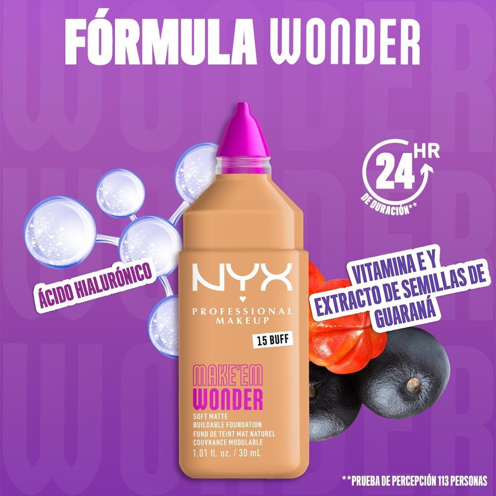 Make 'Em Wonder™ Base de Maquillaje Acabado Mate Natural