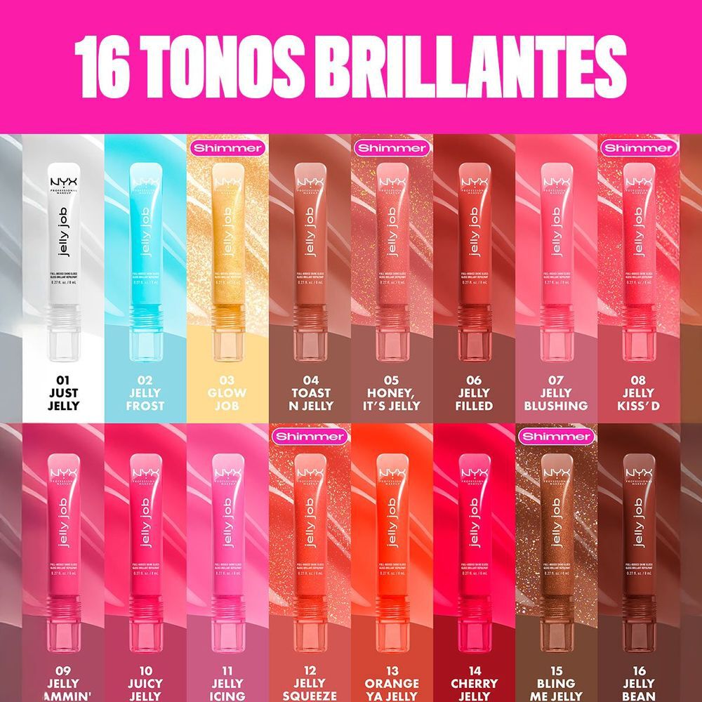 Jelly Job NYX PMU Gloss con brillo y volumen natural