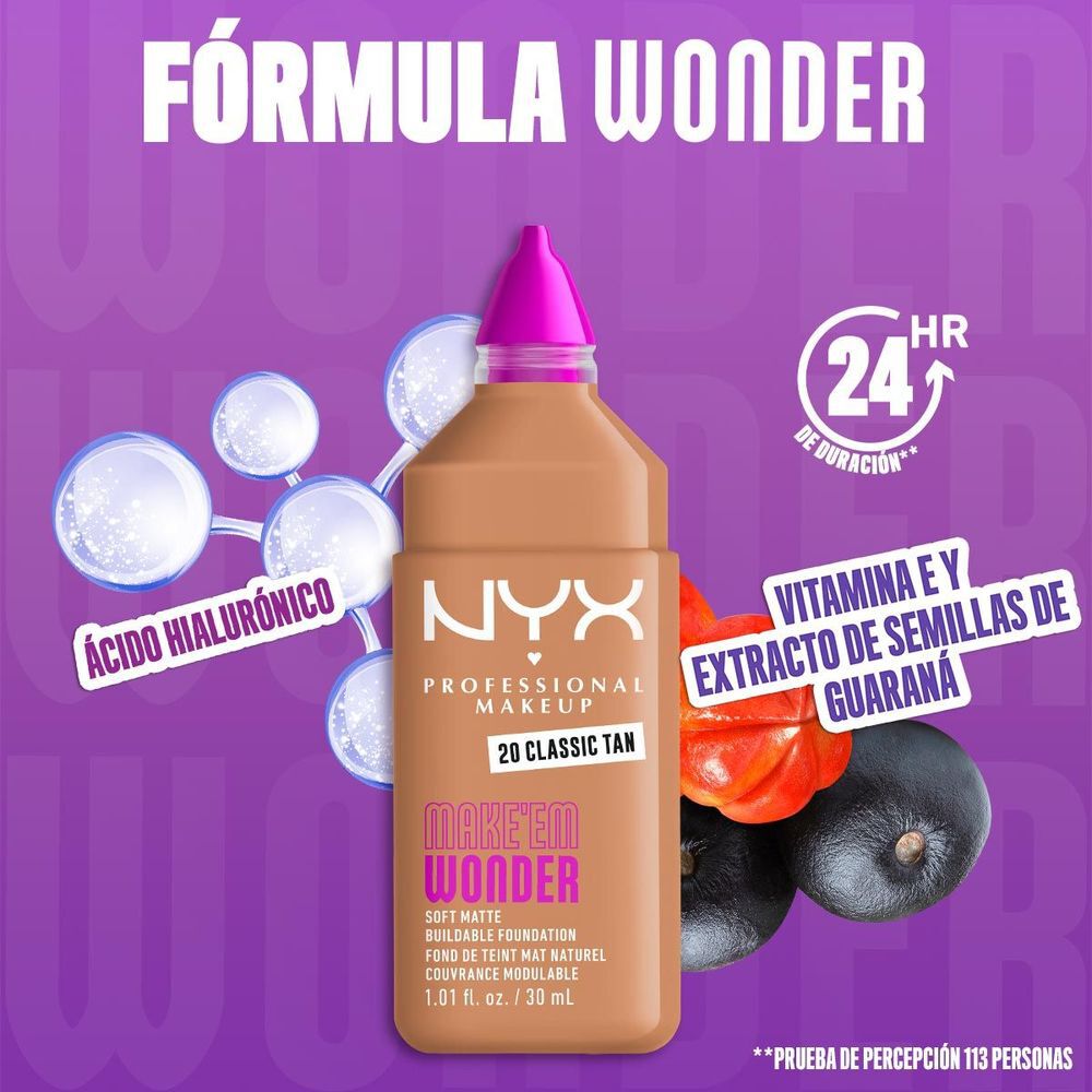 Make 'Em Wonder™ Base de Maquillaje Acabado Mate Natural