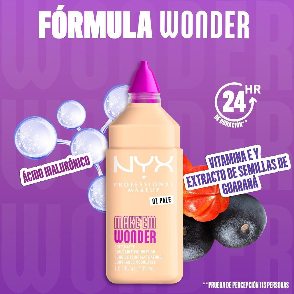 Make 'Em Wonder™ Base de Maquillaje Acabado Mate Natural